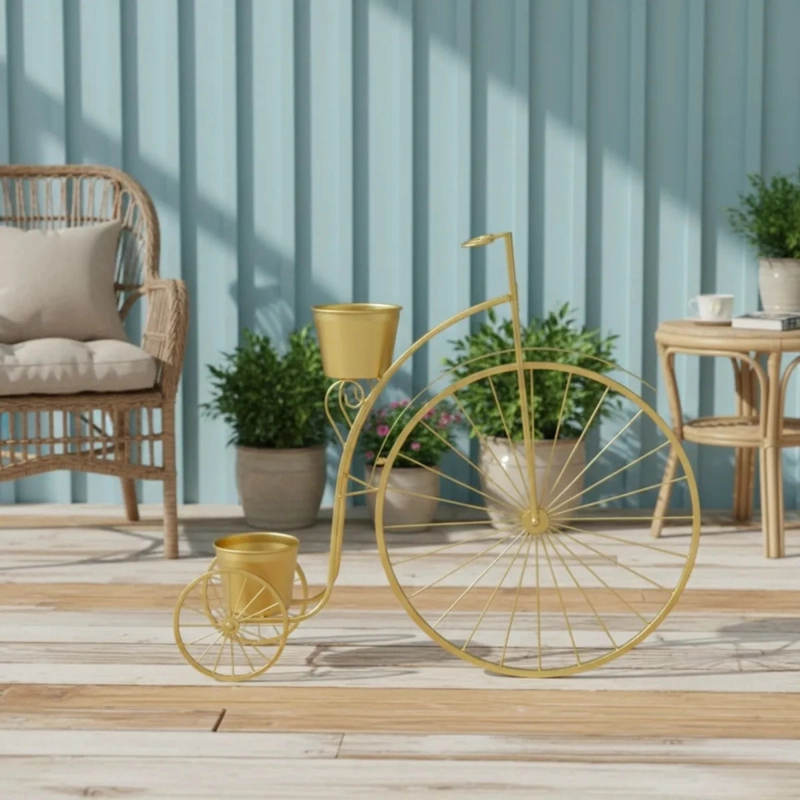 PORTA MACETAS DECORATIVO VINTAGE SOPORTE TIPO BICICLETA JHN - 9