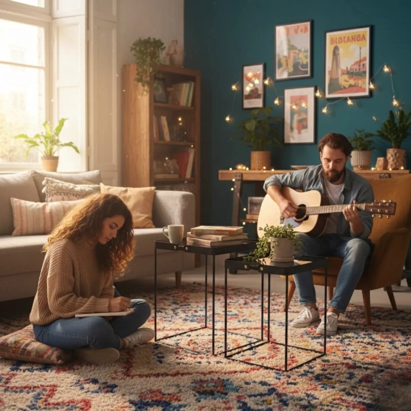 SET 2 MESAS NIDO DISEÑO ARQUITECTONICO MINIMALISTA AJ - 4