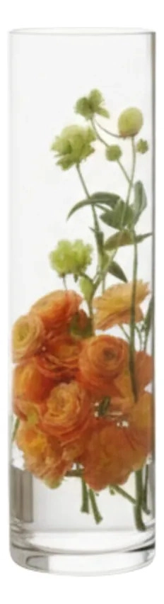 FLORERO CILINDRICO TRANSPARENTE ALTO DECORACION LUJO AJ - 1