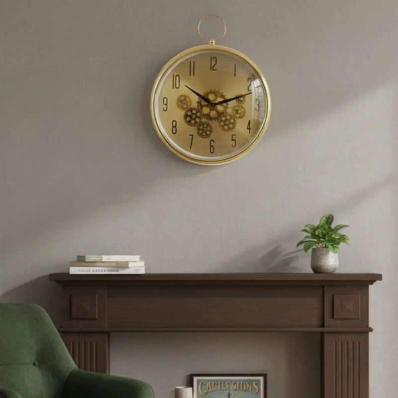 RELOJ PARED DECORATIVO MINIMALISTA ENGRANAJES LUJO AJ - 10