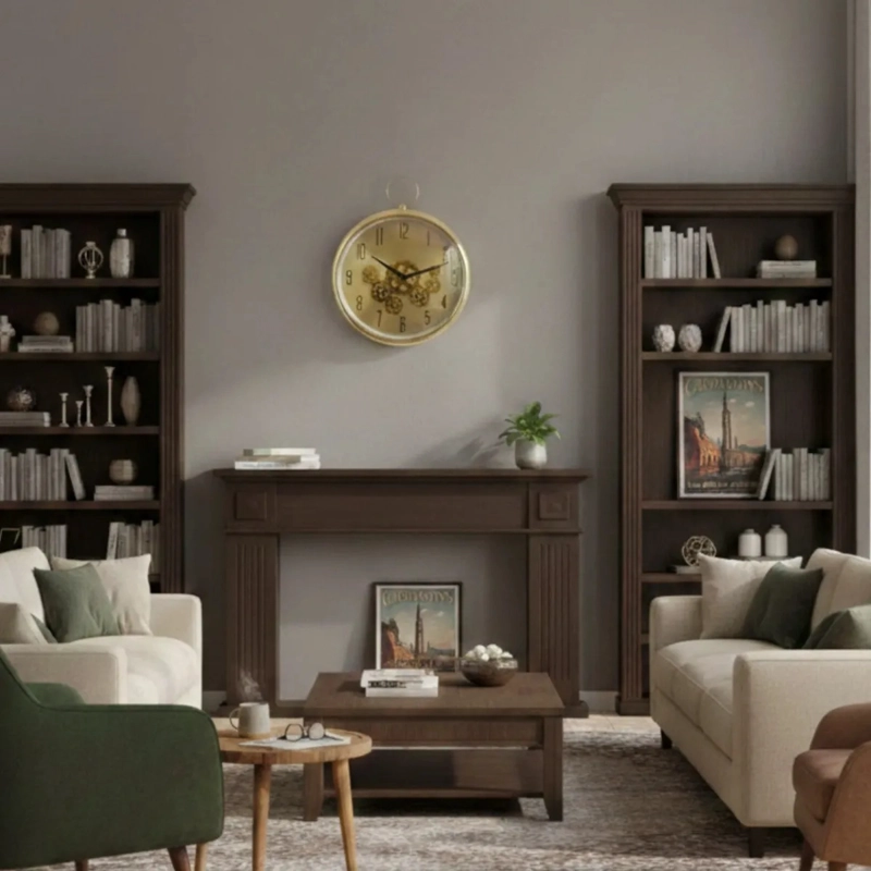 RELOJ PARED DECORATIVO MINIMALISTA ENGRANAJES LUJO AJ - 9