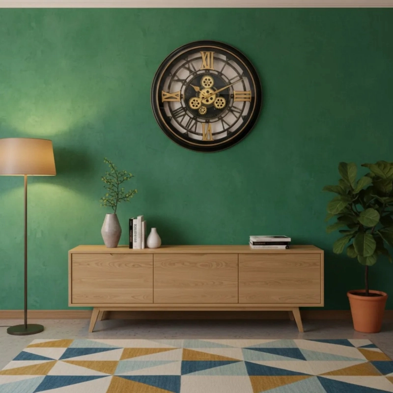 RELOJ PARED INDUSTRIAL ENGRANAJES VISIBLES ESTILO VINTAGE AJ - 8
