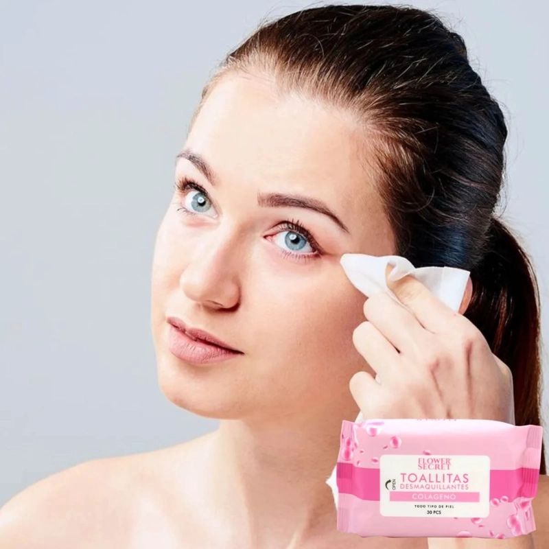PAQ 7 TOALLITAS FACIAL DESMAQUILLA LIMPIA COLAGENO LAU - 3