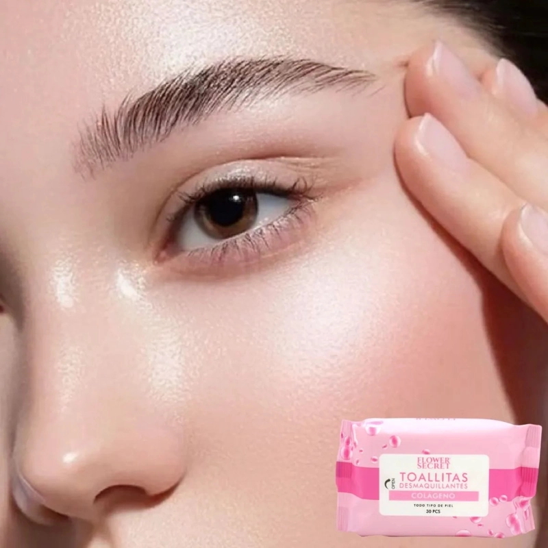 PAQ 7 TOALLITAS FACIAL DESMAQUILLA LIMPIA COLAGENO LAU - 6