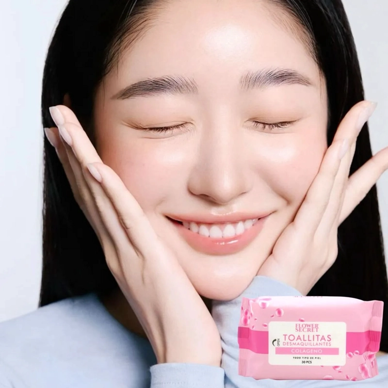 PAQ 7 TOALLITAS FACIAL DESMAQUILLA LIMPIA COLAGENO LAU - 8