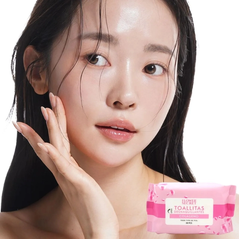 PAQ 7 TOALLITAS FACIAL DESMAQUILLA LIMPIA COLAGENO LAU - 9