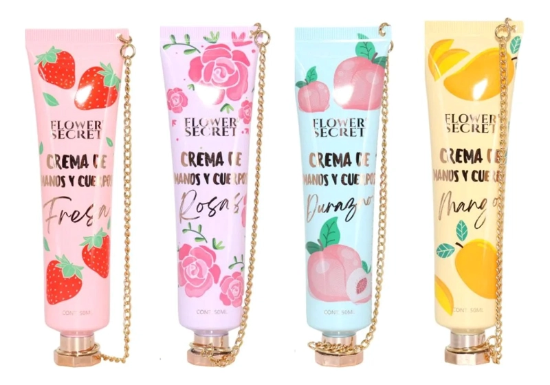 SET 6 CREMAS DE MANOS DURAZNO, FRESA, MANGO Y ROSAS LAU - 1