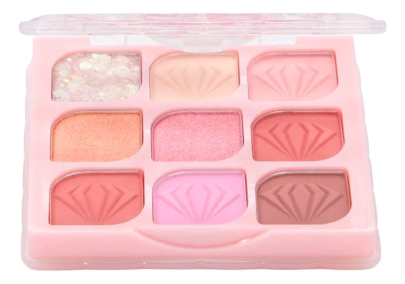 PALETA SOMBRAS OJOS 9 TONOS COMPACTA LARGA DURACION ALJ - 1