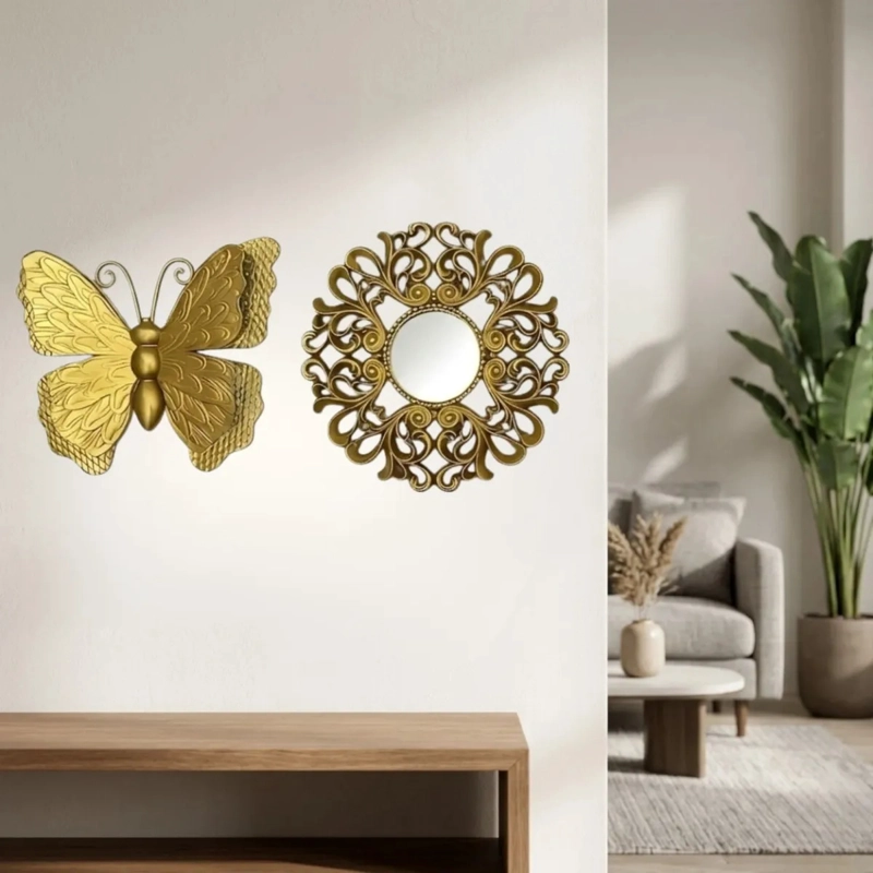 SET ESPEJO DECORATIVO PARED MARIPOSAS ESTILO MODERNO ALJ - 6