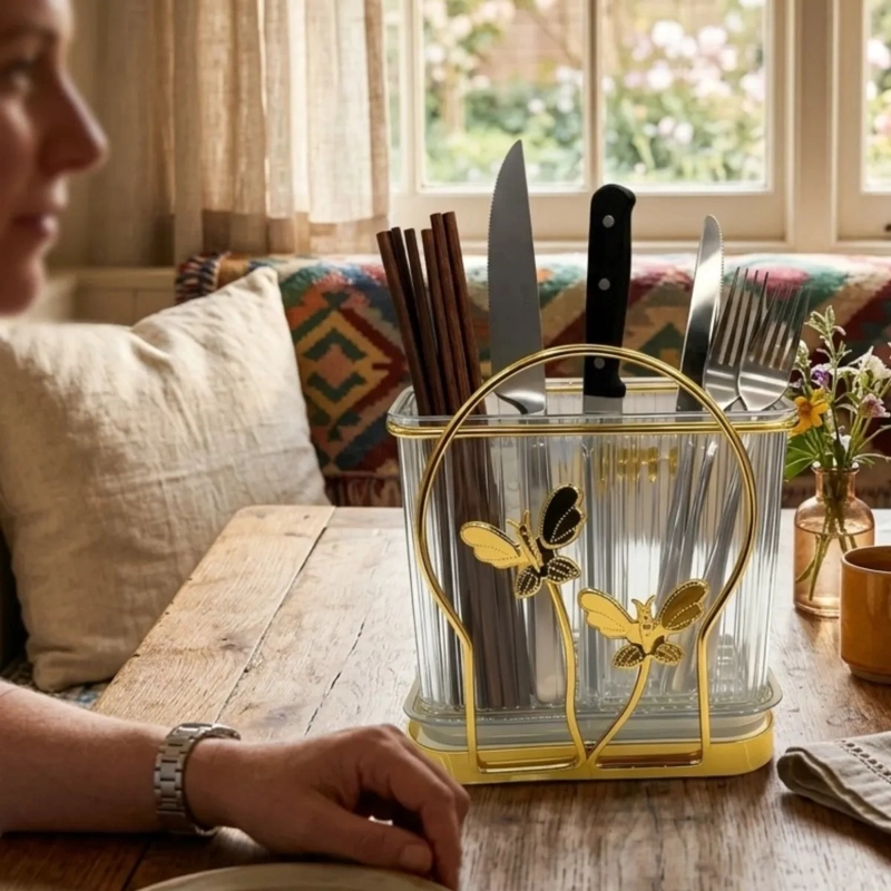 ORGANIZADOR CUBIERTOS UTENSILIOS ELEGANTE MARIPOSAS ALJ - 6
