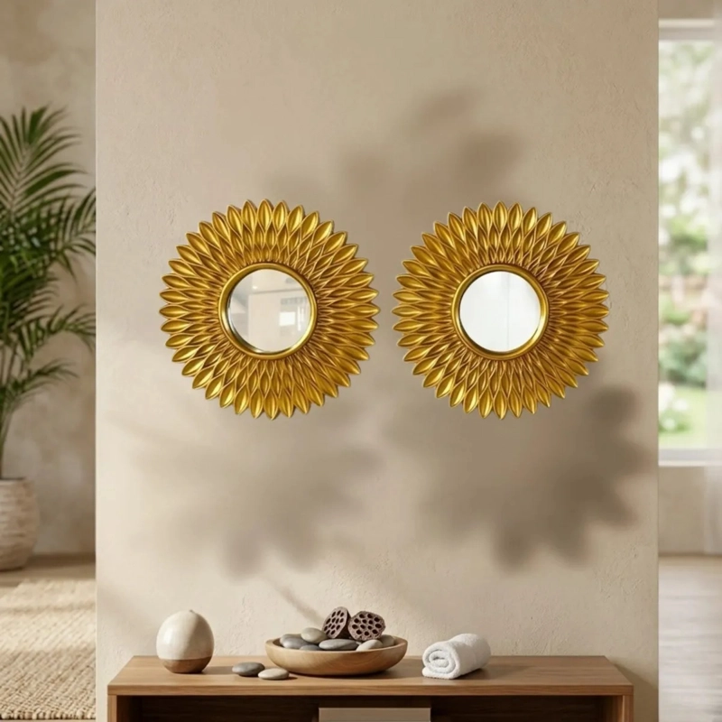 SET 3 ESPEJOS DECORATIVOS SOL PARED MODERNOS MOSAICO ALJ - 9