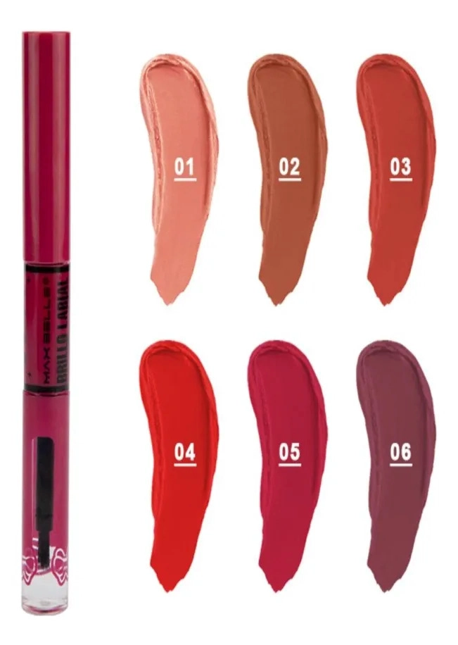 PACK 4 LABIAL MATE DUAL 2EN1 GLOSS BRILLANTE MAQUILLAJE LAU - 3