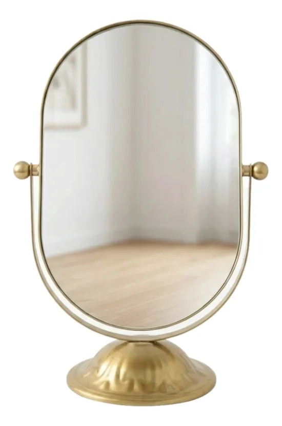 ESPEJO MESA OVALADO MAQUILLAJE ROTATIVO DECORATIVO ALJ - 2