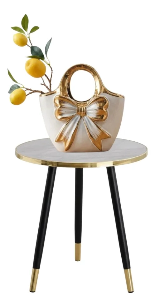 FLORERO DECORATIVO FORMA BOLSO MANO LAZO ELEGANTE ALJ - 2