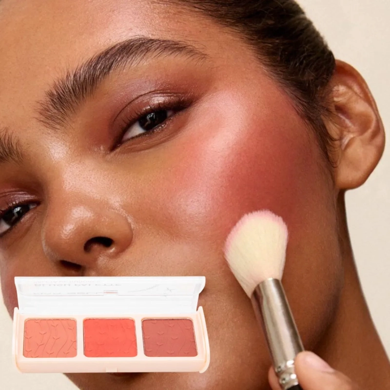 SET 2 RUBORES POLVO 3 TONOS PALETA MAQUILLAJE ROSTRO ALJ - 10