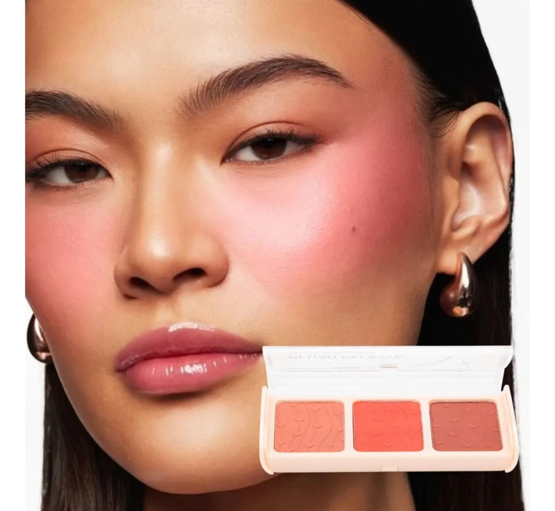 SET 2 RUBORES POLVO 3 TONOS PALETA MAQUILLAJE ROSTRO ALJ - 3