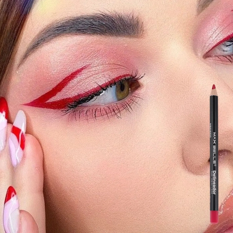 SET 3 LAPICES DELINEADORES LABIOS OJOS GUINDA CREMOSO ALJ - 6