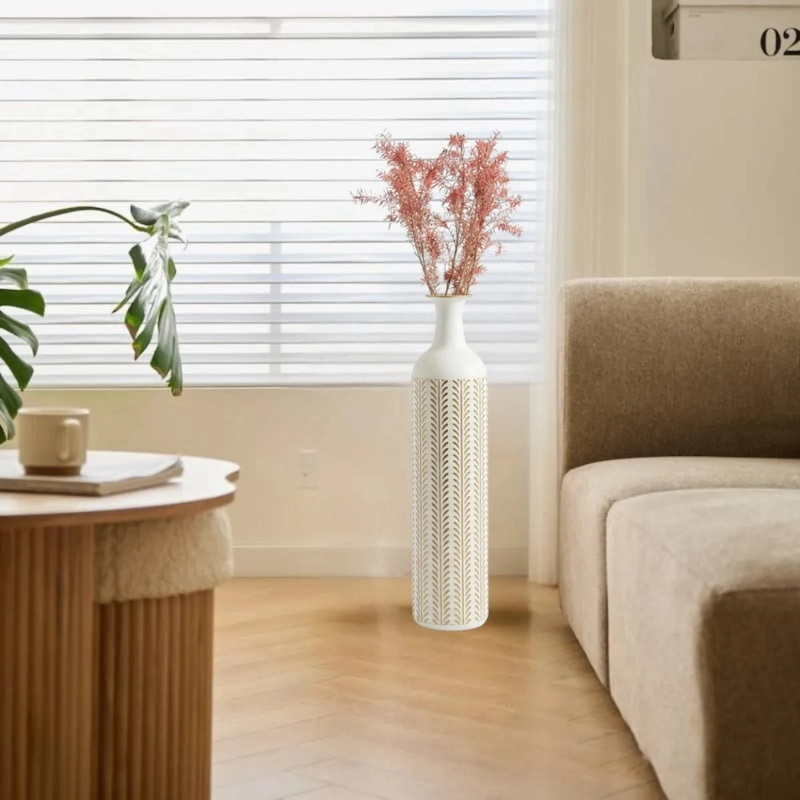 FLORERO DECORATIVO PISO ELEGANTE RAMAS SECAS FLORES ALJ - 9
