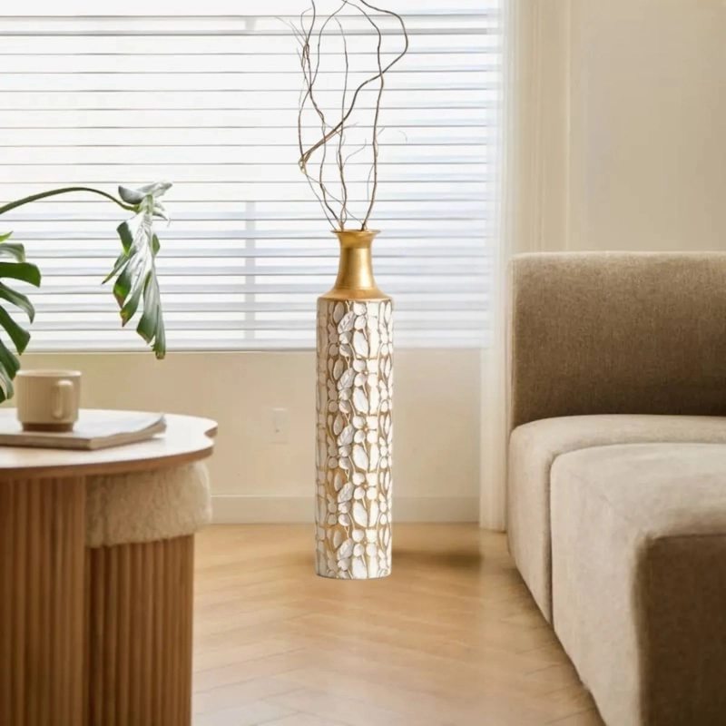 JARRON DECORATIVO SUELO GRANDE RELIEVE ELEGANTE SALON ALJ - 10