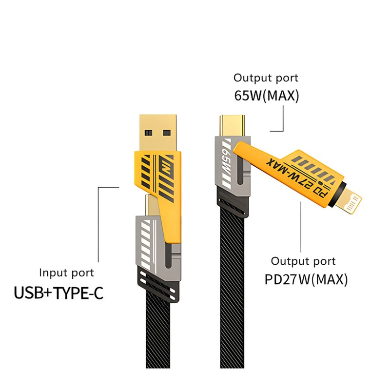 SET 2 CABLE MULTIPLE CARGA TIPO C CARGA RAPIDA MOVIL LAU - 3