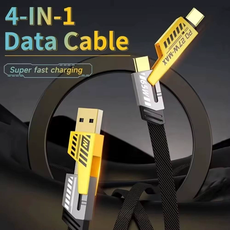 CABLE USB 4 EN 1 CARGA RAPIDA TIPO C LIGHTNING DATOS LAU - 4