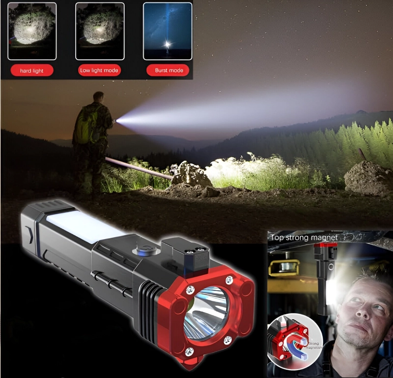 LINTERNA LED TACTICA RECARGABLE MULTIFUNCIONAL LAU - 9