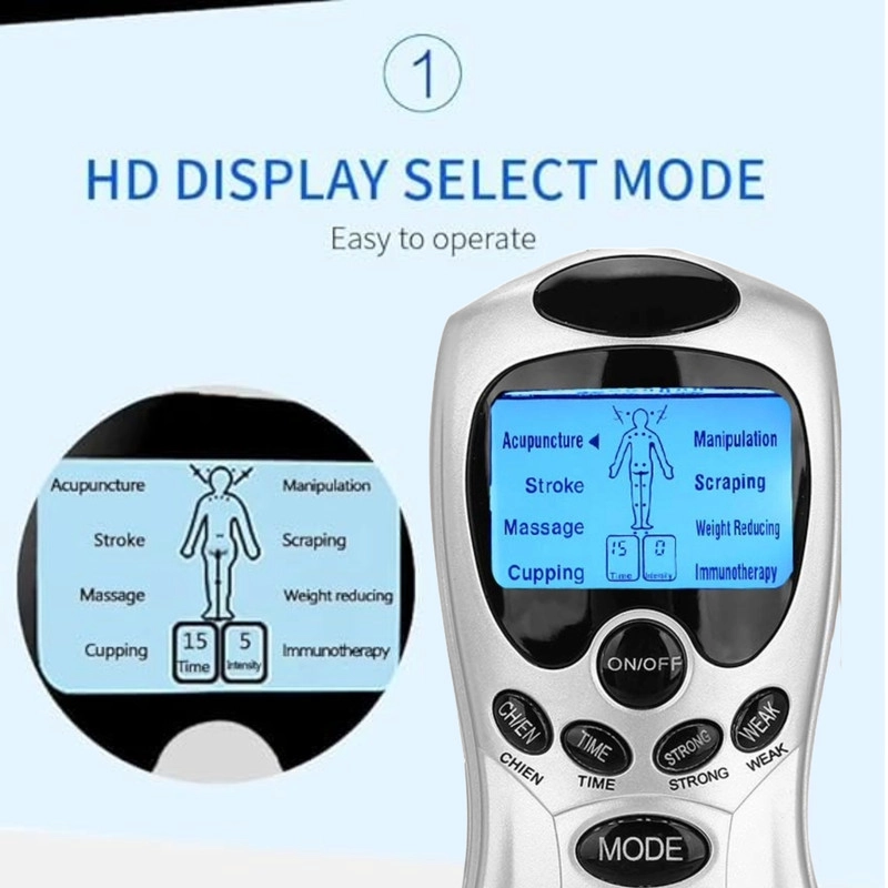 MASAJEADOR PULSO TERAPIA PANTALLA LCD CORPORAL ALIVIO LAU - 7