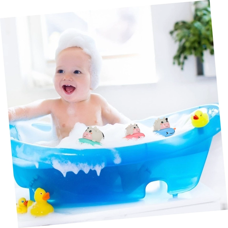 SET 4 JUGUETE BAÑO BEBES VACA PLÁSTICO PORTÁTIL BAÑERA LAU - 2