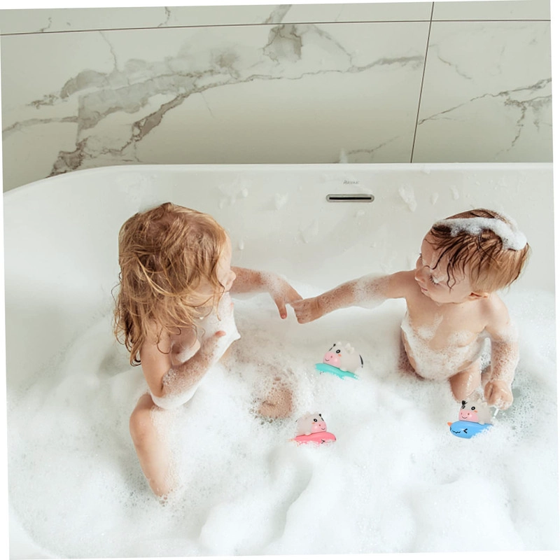 SET 4 JUGUETE BAÑO BEBES VACA PLÁSTICO PORTÁTIL BAÑERA LAU - 3