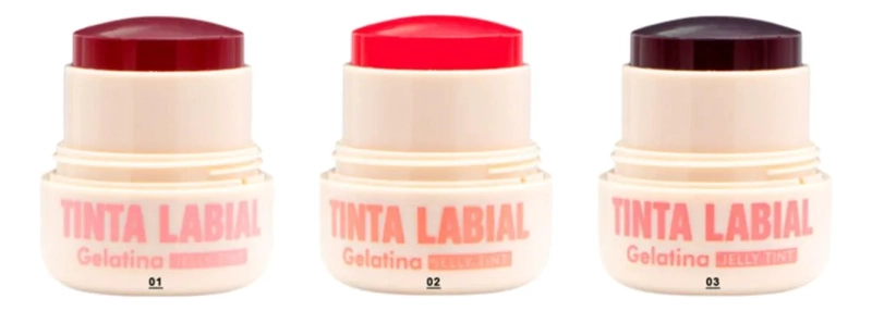 SET 2 TINTA LABIAL GELATINA COLOR INTENSO ACABADO NATURAL MV - 9
