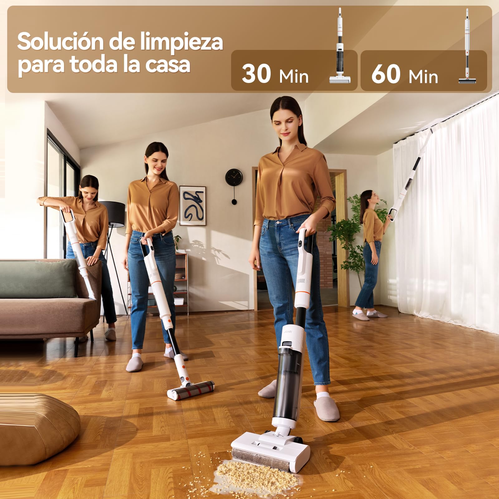 JONR ED20 PRO 4 EN 1 ASPIRADORA COMPLETA EN SECO Y HÚMEDO, SUCCIÓN AL VACÍO DE 17000PA, 180 GRADO - 7