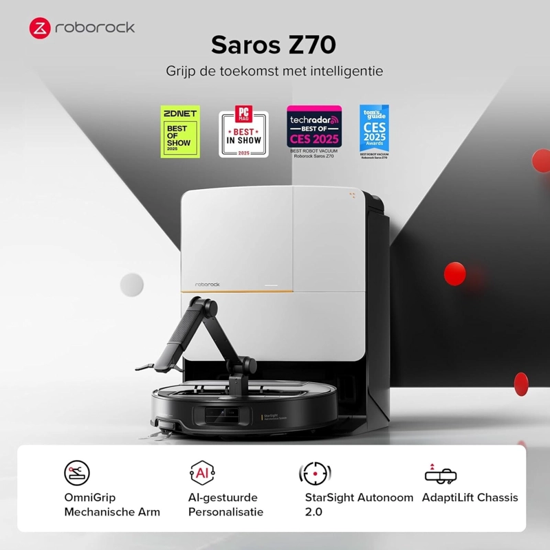 ROBOROCK SAROS Z70 ROBOT ASPIRADORA FREGONA, BRAZO OMNIGRIP, ALIMENTADO POR IA, SUCCION DE 22000PA - 4