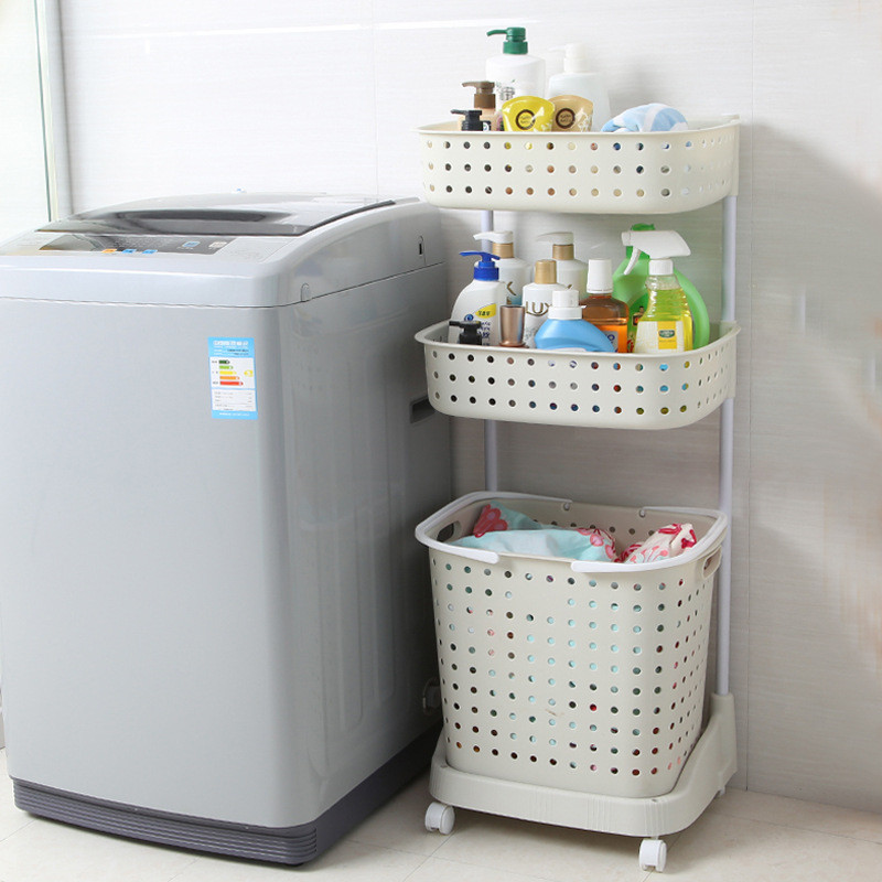 CESTA COLADA RUEDAS ESTANTE BAÑO EXTRAIBLE CAPACIDAD RONDON - 6