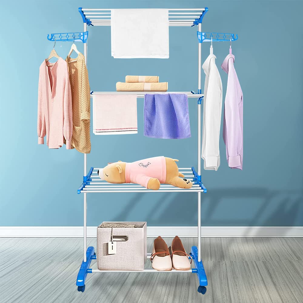 PERCHERO SECADO ROPA PLEGABLE 4 NIVELES SOPORTE RONDON - 1