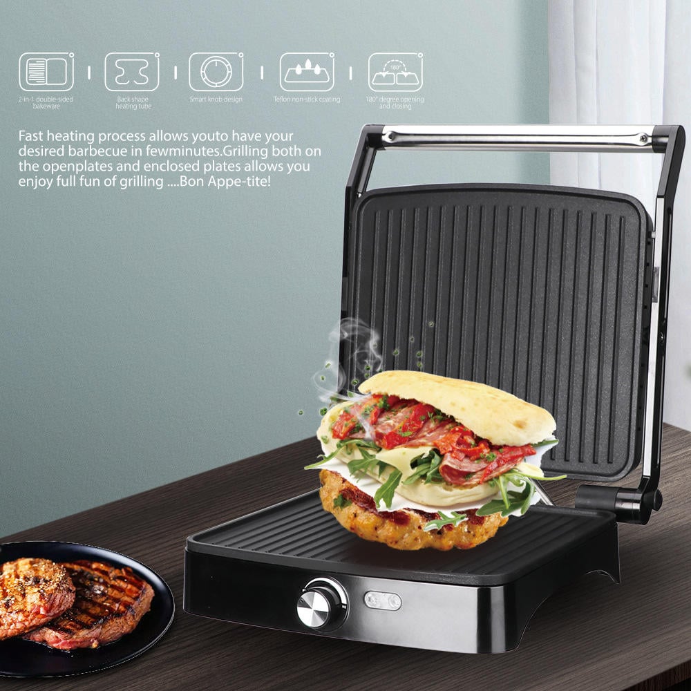 TOSTADORA PAN ELÉCTRICA SANDWICHES COCINA PARRILLA RONDON CAPACIDAD 2 - 3