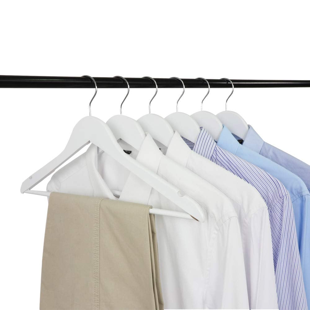 PERCHAS ROPA BLANCO MUECAS 6 UNIDADES RONDON MADERA - 1