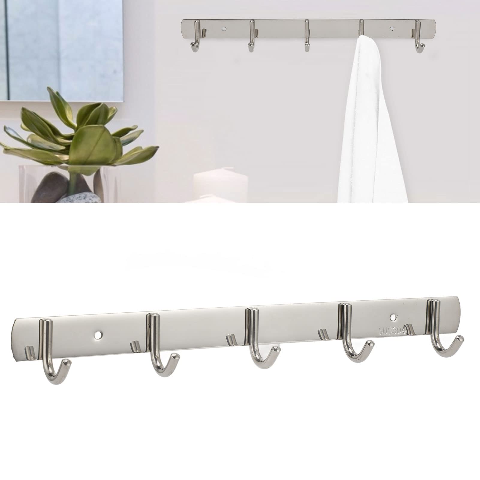 COLGADOR PARED PERCHA 5 GANCHOS ABRIGO AHORRO ESPACIO RONDON - 7