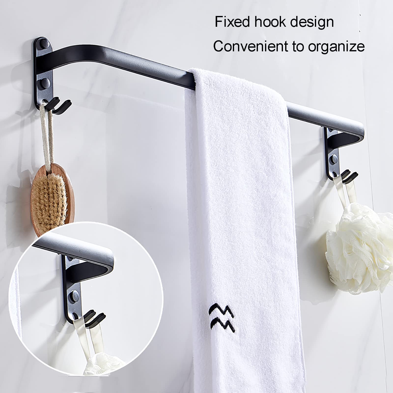 GANCHOS TOALLAS PERCHA DOBLES TOALLERO PARED MANO RONDON - 3