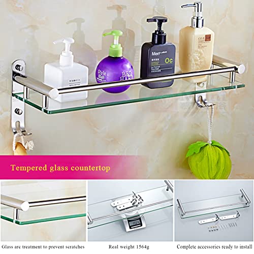 ESTANTE BAÑO REPISA TEMPLADO PARED RONDON VIDRIO - 2