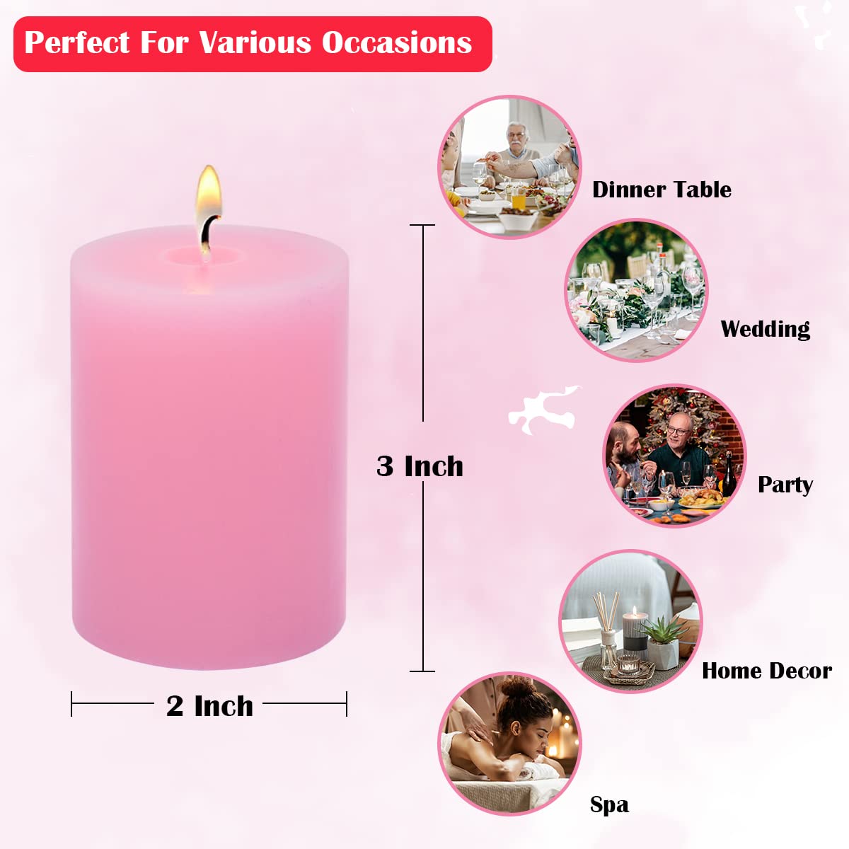 VELAS PILAR COLUMNA SIN PERFUME COMBUSTION LIMPIAR RONDON - 6