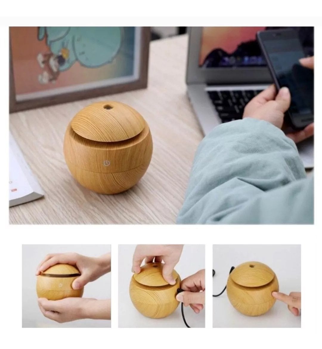 HUMIDIFICADOR AROMATERAPIA DIFUSOR LED USB COLORES RONDON - 2