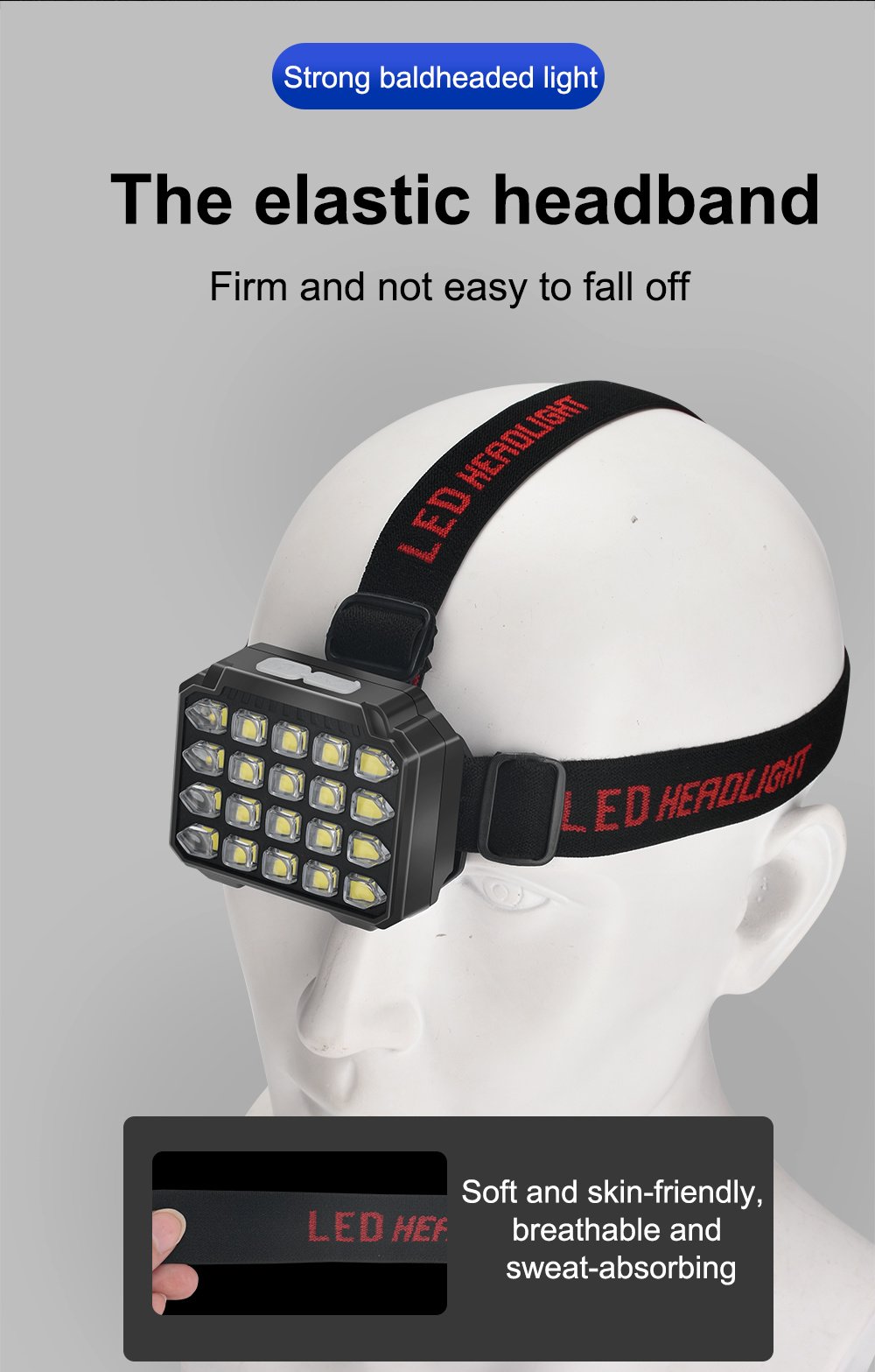 FARO LED RECARGABLE USB RESISTENTE SUPER BRILLANTE RONDON - 2