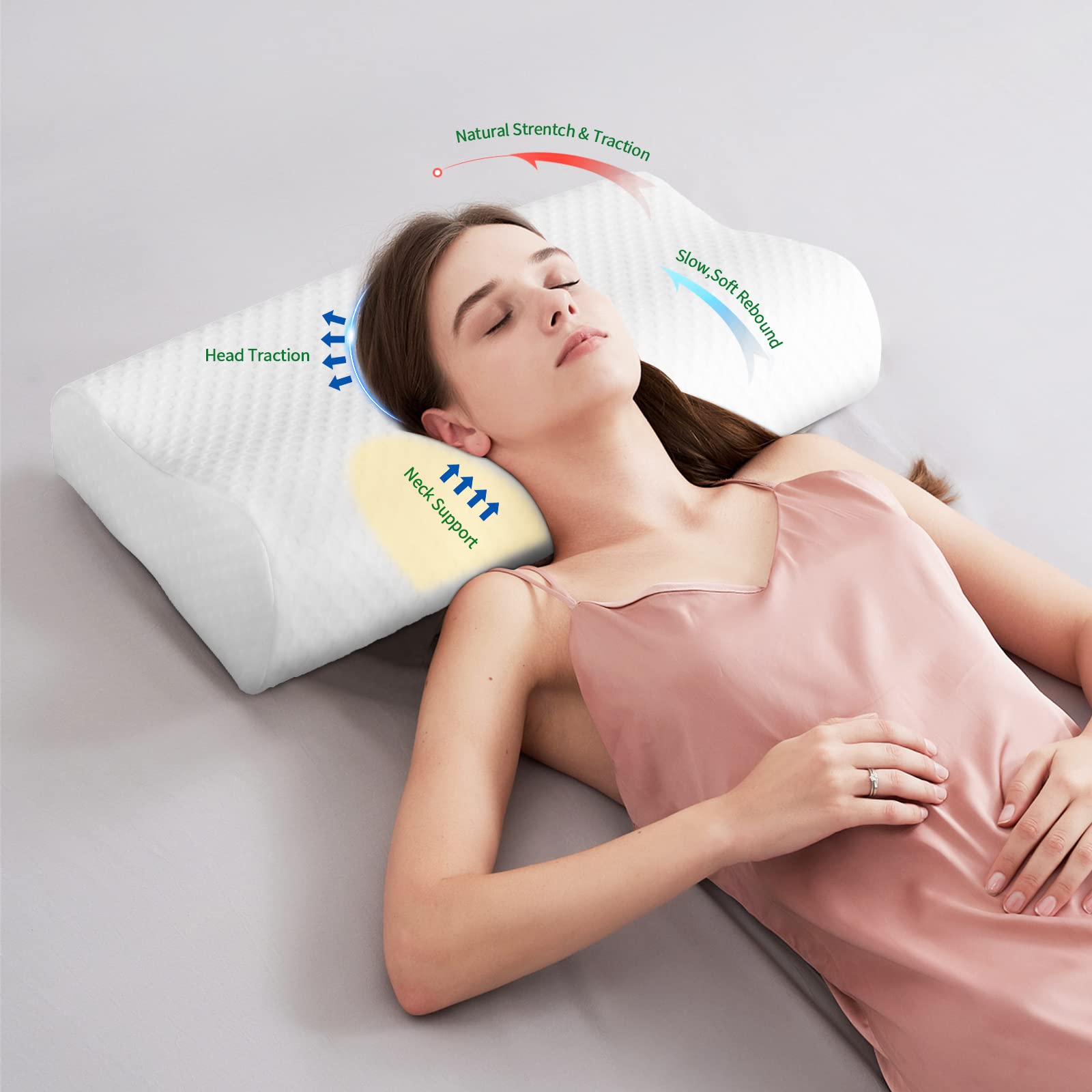 ALMOHADA AJUSTABLE APOYO CUELLO ALIVIO ORTOPEDICO RONDON MULTICOLOR - 9