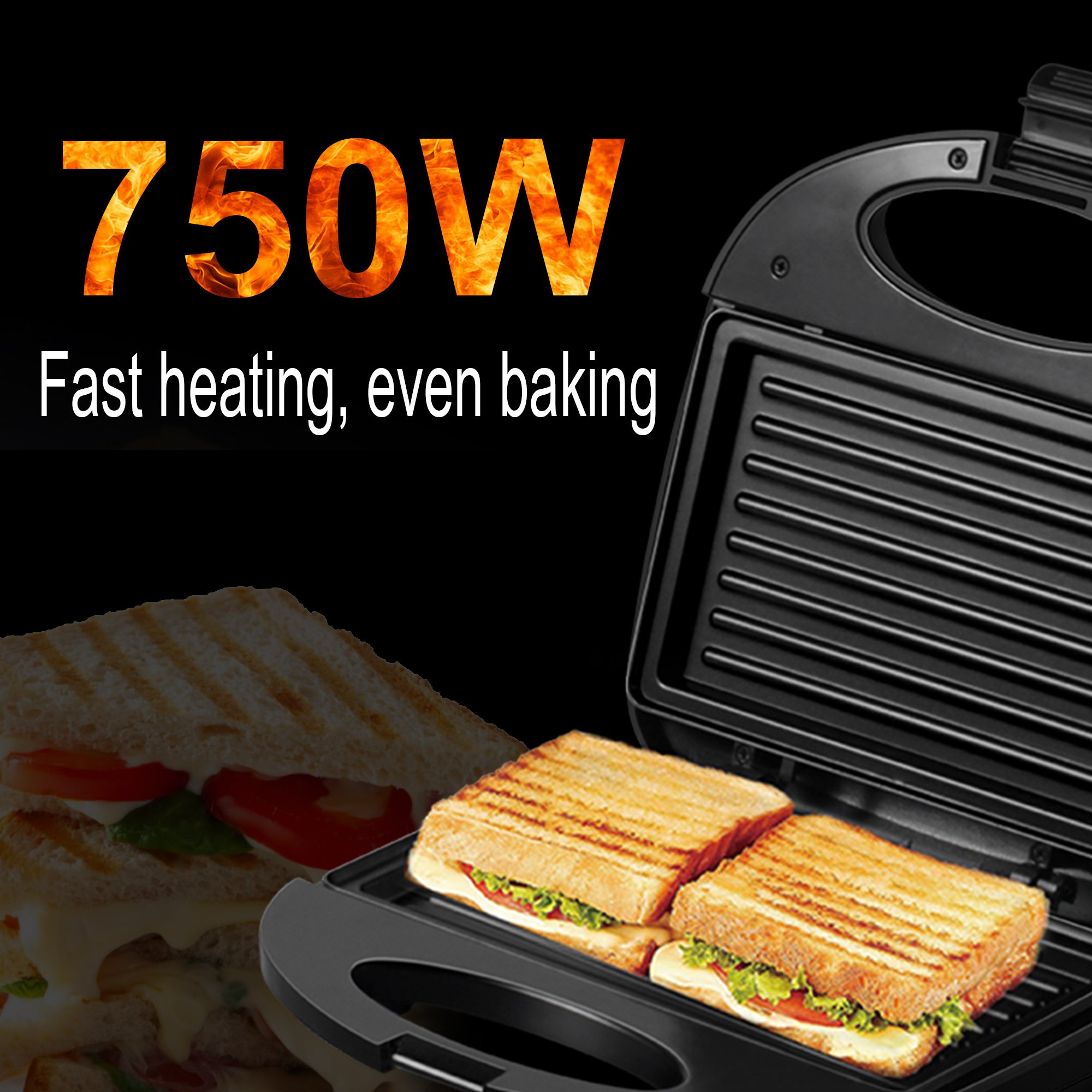 TOSTADORA SÁNDWICHES ELÉCTRICA MÁQUINA DESAYUNO RONDON - 4