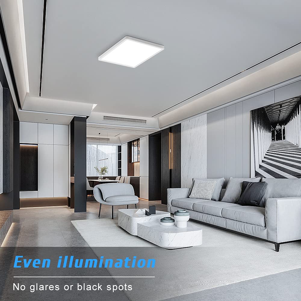 LAMPARA CUADRO BRILLANTE LED TECHO PANEL HOGAR RONDON - 2