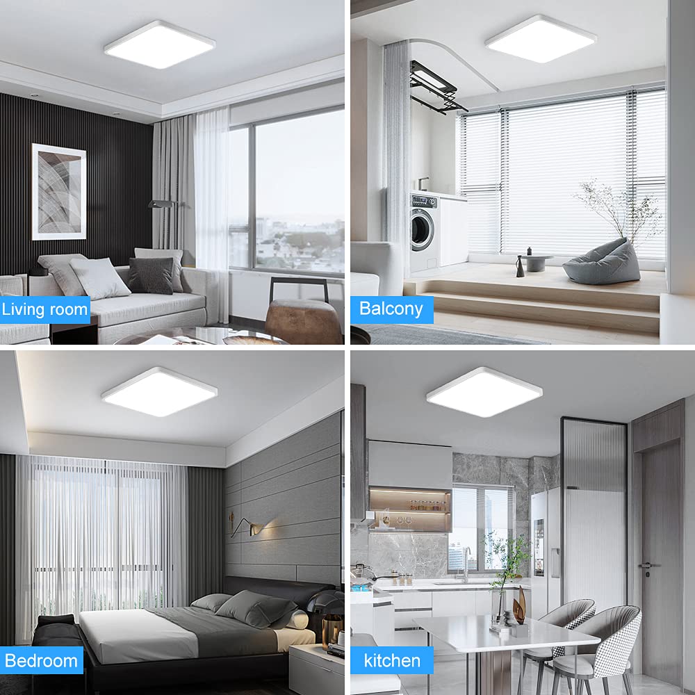 LAMPARA CUADRO BRILLANTE LED TECHO PANEL HOGAR RONDON - 3