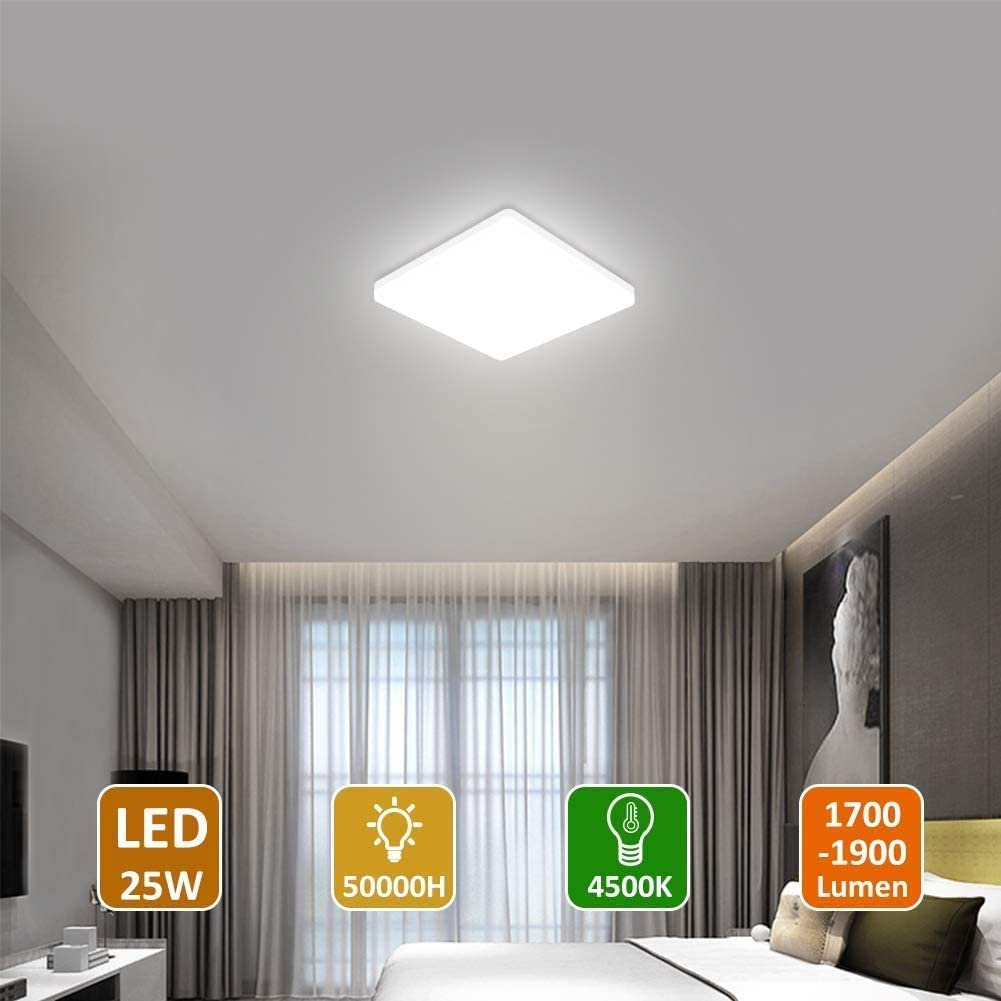 LAMPARA CUADRO BRILLANTE LED TECHO PANEL HOGAR RONDON - 7