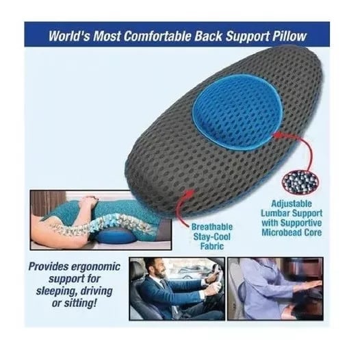 ALMOHADA LUMBAR APOYO ESPALDA DISEÑO ERGONOMICO RONDON MULTICOLOR - 1