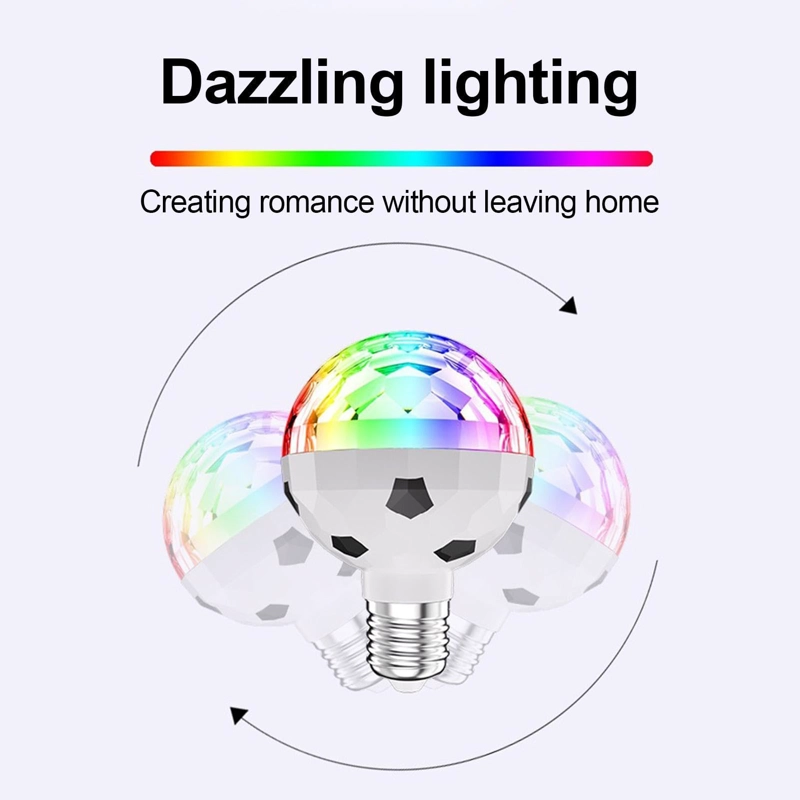 BOMBILLA LED GIRATORIA BOLA RGB COLORES FIESTAS RONDON - 7