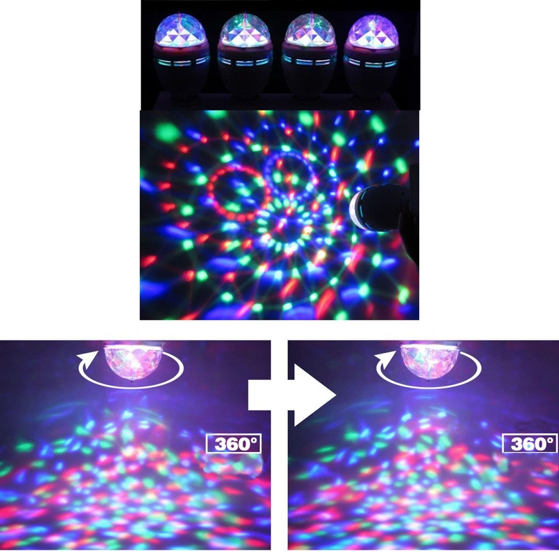 BOMBILLA LED COLORES GIRATORIO CRISTAL DISCO DJ RONDON - 3
